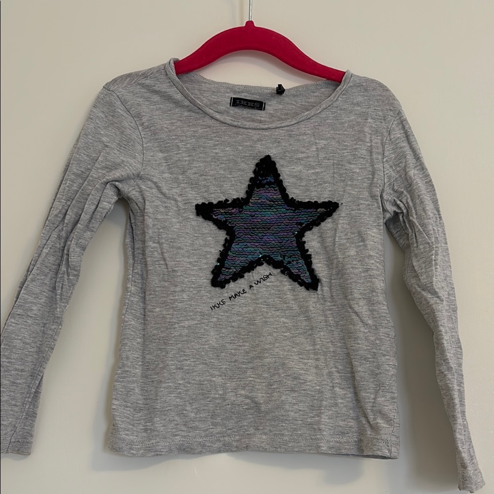 Ikks Kids Grey Star Long Sleeve Top
